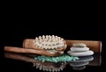 Set for spa-procedures On black Royalty Free Stock Photo