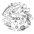 Set of space elements Royalty Free Stock Photo