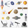 Set of space elements. Royalty Free Stock Photo