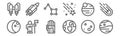 Set of 12 space icons. outline thin line icons such as mars, earth, astronaut, planets, big dipper, rocket