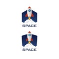 Set of Space Rocket Logo Template Royalty Free Stock Photo