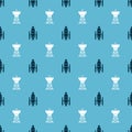 Set Space shuttle and rockets and Satellite dish on seamless pattern. Vector