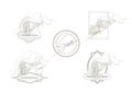 set of spain rubber stamps. Vector illustration decorative design