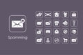 Set of spamming simple icons Royalty Free Stock Photo