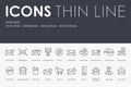 SPAMMING Thin Line Icons Royalty Free Stock Photo