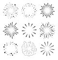 Set of Sparkles and Bursts. Minimal design. Geometric Shapes , Light Ray Collection Royalty Free Stock Photo