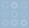 Set of Sparkles and Bursts. Minimal design. Geometric Shapes , Light Ray Collection Royalty Free Stock Photo