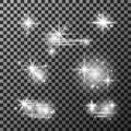 Set of sparkly starlight on transparent background