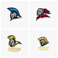 Set of Spartan warrior logo design vector illustration. Warriors sport team logo design. Royalty Free Stock Photo