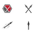 Set Spear logo and symbol vector design illustration Royalty Free Stock Photo