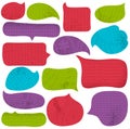Set of special colour bubble with knitwear texture, vector