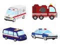 A set of special emergency vehicles for help Royalty Free Stock Photo