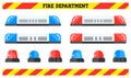 Set of Special Flashers of Emergency Fire Dept Department