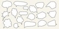 Set of speech black bubbles,manga, chat speech or dialogue Royalty Free Stock Photo