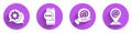 Set Speech bubble chat, Chat messages notification on phone, Mail and e-mail in hand and Location and mail and e-mail