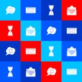 Set Speech bubble chat notification, Mail and e-mail, Hourglass and Envelope icon. Vector Royalty Free Stock Photo