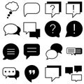 Set of Speech Bubble chat vector line icons. massage illustration sign collection. shat logo.