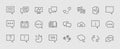 Set of speech bubble chat vector lines of icons. Editable move. 32x32 pixels. Royalty Free Stock Photo