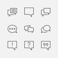 Set of Speech Bubble chat vector lines of icons. Editable Stroke. 32x32 pixels.