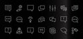 Set of Speech Bubble chat vector lines of icons. Editable Stroke. 32x32 pixels. Royalty Free Stock Photo