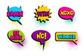 Set speech bubble comic text set funny Royalty Free Stock Photo