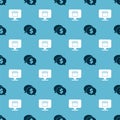 Set Speech bubble with dollar and Online shopping concept on seamless pattern. Vector Royalty Free Stock Photo