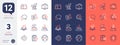 Set of Speech bubble, Survey checklist and Microscope line icons. For design. Vector