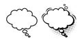 A set of speech bubble templates in the shape of a cloud with a shadow of semitones on a white background. Royalty Free Stock Photo