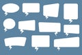 Set of speech bubbles. Blank empty vector white speech bubbles. Cartoon balloon word design. Royalty Free Stock Photo
