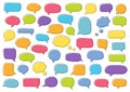 Set of speech bubbles. Blank retro empty comic bubbles. Stickers. Dialog balloons. Vector illustration Royalty Free Stock Photo