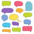 Set of speech bubbles. Blank retro empty comic bubbles. Stickers. Dialog balloons. Vector illustration