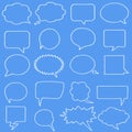 Set speech bubbles cloud shape Royalty Free Stock Photo