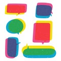 Set of speech bubbles for dialogues in riso style. Vector graphics