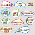 Set of speech bubbles with positive slogans Royalty Free Stock Photo