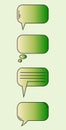 Set of speech bubbles. Gradient in green colors Royalty Free Stock Photo