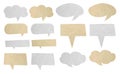 Set of Speech bubbles icons with paper texture background, Royalty Free Stock Photo