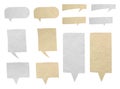 Set of Speech bubbles icons with paper texture background, Royalty Free Stock Photo