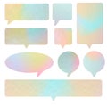 Set of speech bubbles paper pastel colors stickers mock up. Royalty Free Stock Photo