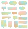 Set of speech bubbles paper pastel colors stickers mock up. Royalty Free Stock Photo