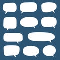 Set of speech bubbles. Speak bubble text, cartoon chatting box, message box. Royalty Free Stock Photo