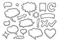 Set speech and thought bubbles. Vintage vector engraving Royalty Free Stock Photo