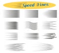 Set of speed lines. Design elements for Manga and Comics. Vector illustrations for your projects.