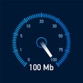 Set Speed test. Speedometer Internet Speed. Website speed loading time. Vector illustration.