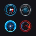 Set of speedometers for dashboard Royalty Free Stock Photo