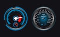 Set of speedometers for dashboard.