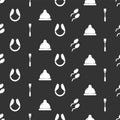 Set Sperm, Leather whip, Dildo vibrator and Condom on seamless pattern. Vector