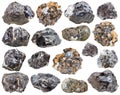 Set of sphalerite (zinc blende) stones