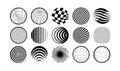 Set of spherical geometric objects. Hypnotic line figures