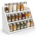 Set of spice racks isolated on white background Royalty Free Stock Photo