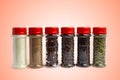 Set of spices in jars Royalty Free Stock Photo
